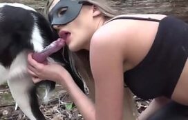 Bela mulher dando chupadas no pau de cachorro